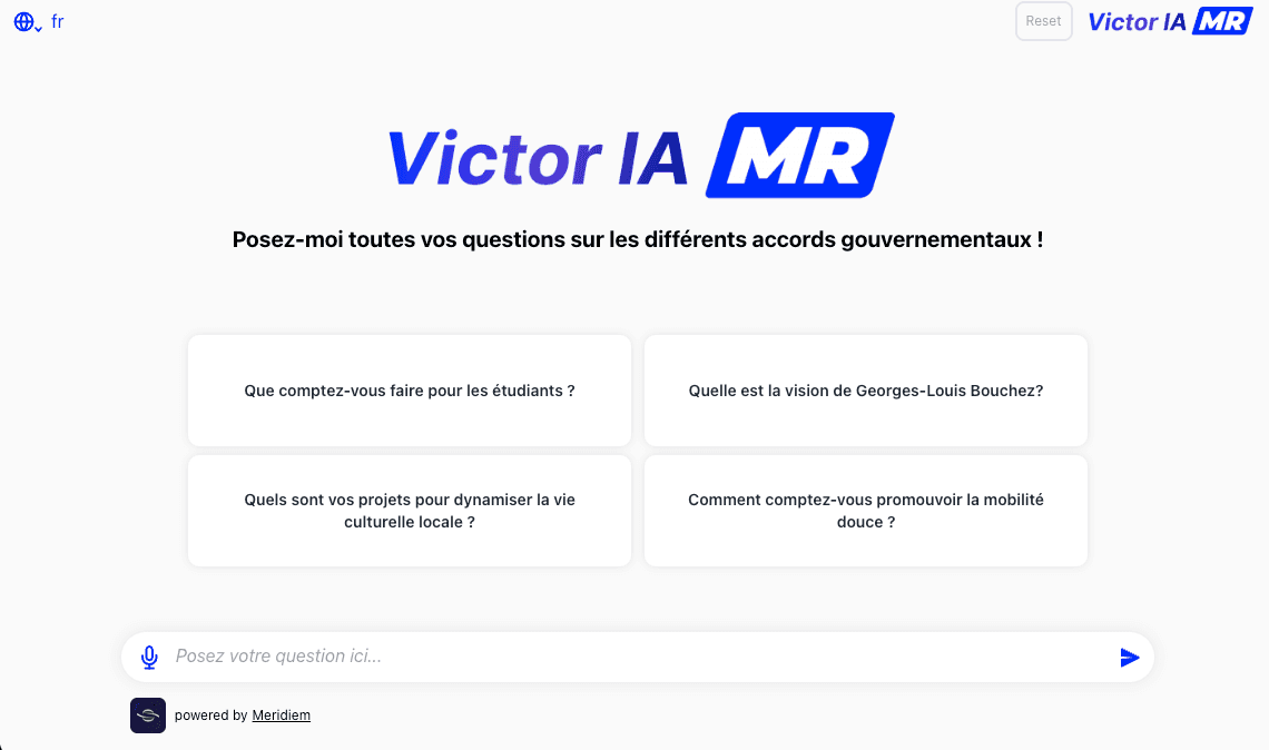 Victor, l'assistant IA du Mouvement Réformateur